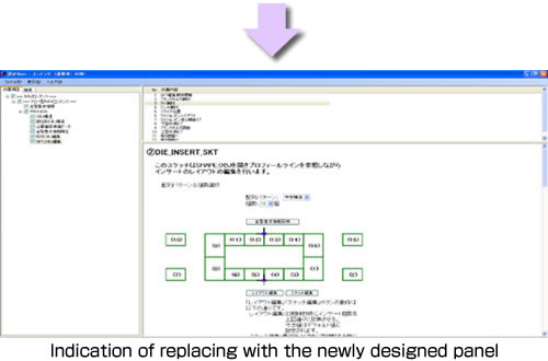 Indication of replacing the specifications for the newly designed panel