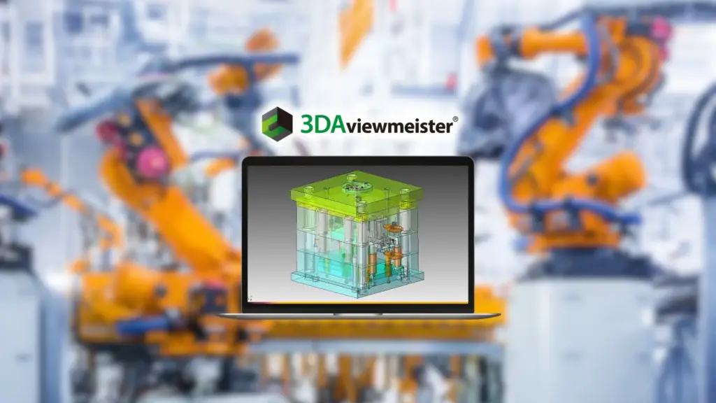 3DAviewmeisterを使い金型3Dモデルを確認しているシーン。