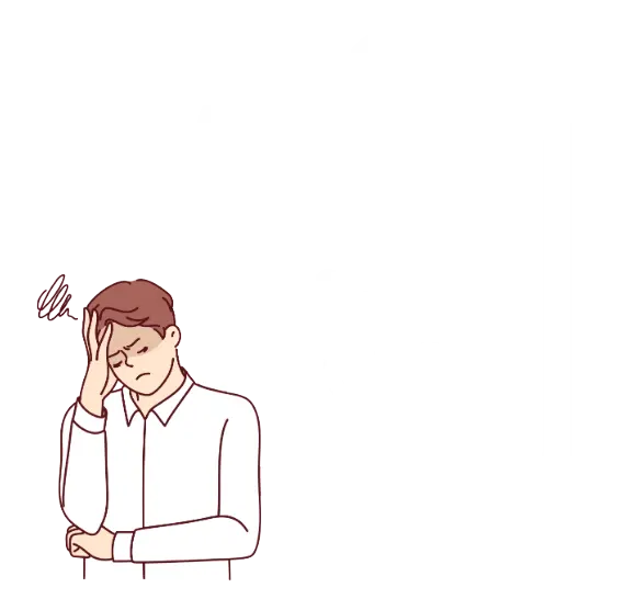 DX推進でコスト増大に悩むビジネスパーソンのイラスト。『COST』と上向き矢印を示すクリップボードを背景に頭を抱える姿