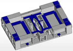 鋳物をレーザスキャンして得た1.5GBデータをPOLYGONALmeisterで0.1mm精度に簡略化し、45MBへ圧縮したモデル例を示す。