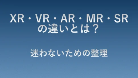 XR・VR・AR・MR・SRの違いを比較整理した記事のアイキャッチ画像｜各技術の意味や違いを迷わず理解するための解説ビジュアル